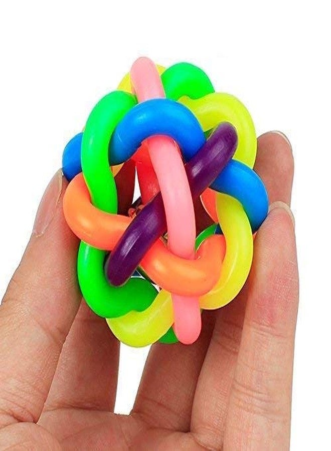 RIANZ Pet Dog/Cat Bouncy Rubber Chew Ball Toy with Bell for Puppies - Small 1 pc Multi Color - Image 5